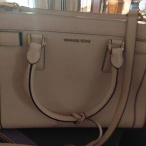 Michael Kors Cream Satchel Structured Leather